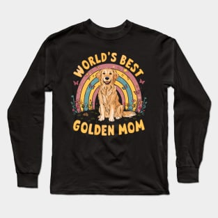 World's Best Golden Mom Colorful Rainbow and Butterflies Long Sleeve T-Shirt